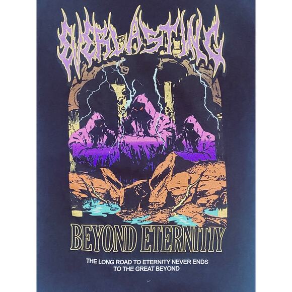 Vitriol Beyond Eternity Graphic T-Shirt Men's Large Black Short Sleeve - Picture 4 of 5